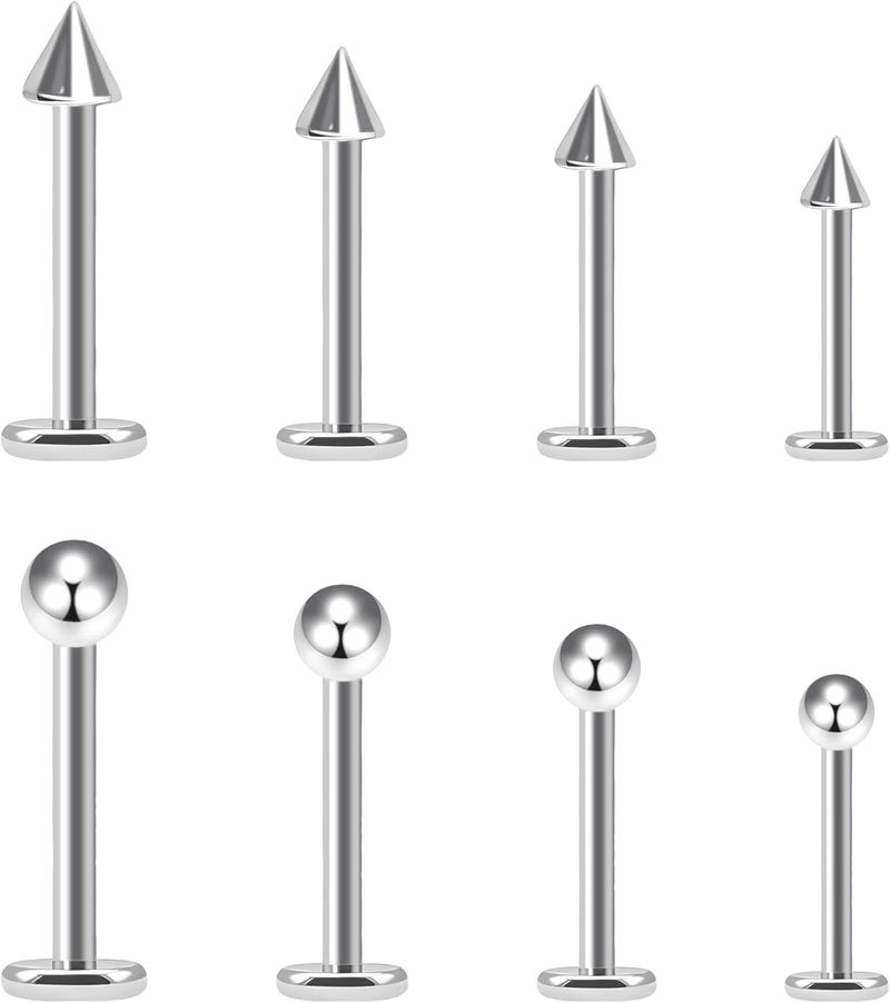 BLISI G23 Solid Titanium Eyebrow Piercing Jewelry, Gokd Black Rose Gold Silver Pink Rainbow Eyebrow Rings 16G Curved Barbell,Tiny Vertical Labret Lip Jewelry Rook Piercing Jewelry for Women and Men - Image 1